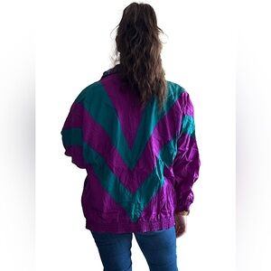 Vintage Bocoo 90’s purple and teal colorblock windbreaker